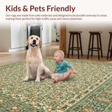 Ultra Soft Area Rug, Non Slip, Stain Resistant, Washable Area Rugs for Living Room, Bedroom, Eco Friendly Boho Woven(Beige)