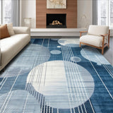 Ultra Soft Area Rug, Non Slip, Stain Resistant, Washable Area Rugs for Living Room, Bedroom, Modern Snowball Inspired Pattern(Blue)