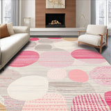 Ultra Soft Area Rug, Non Slip, Stain Resistant, Washable Area Rugs for Living Room, Bedroom, Tilos Spotted Dot Shag Area Abstract(Pink)
