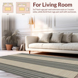 Contemporary Neutral Tone Striped Decor(Beige)
