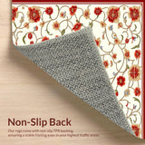 Artistic Floral Area Vintage Non Slip Style(White)