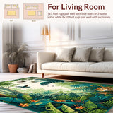 Ultra Soft Area Rug, Non Slip, Stain Resistant, Washable Area Rugs for Living Room, Bedroom, Earthy Neutral Jungle Aesthetic(Green)