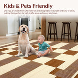 Ultra Soft Area Rug, Non Slip, Stain Resistant, Washable Area Rugs for Living Room, Bedroom, Luxurious Creamy Shag Decor(Beige)