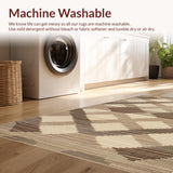 Ultra Soft Area Rug, Non Slip, Stain Resistant, Washable Area Rugs for Living Room, Bedroom, Stylish Jute Diamond Motif(Beige)