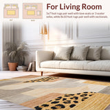 Ultra Soft Area Rug, Non Slip, Stain Resistant, Washable Area Rugs for Living Room, Bedroom, Chic Earthy Toned Leopard Motif(Beige)