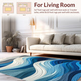 Ultra Soft Area Rug, Non Slip, Stain Resistant, Washable Area Rugs for Living Room, Bedroom, Soft Contemporary Grey Blue Dining Room Carpet(Gray)