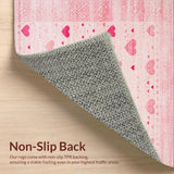 Ultra Soft Area Rug, Non Slip, Stain Resistant, Washable Area Rugs for Living Room, Bedroom, Lovely Soft Curved Silhouette(Pink)