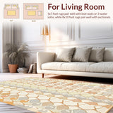 Beige Scallop Edge with Stylized Overlapping Fan Motif Design(Beige)