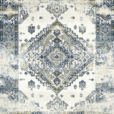 Ultra Soft Area Rug, Non Slip, Stain Resistant, Washable Area Rugs for Living Room, Bedroom, Refined Classic Tiled Arrangement(White)