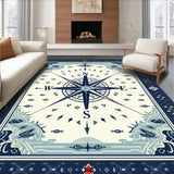Ultra Soft Area Rug, Non Slip, Stain Resistant, Washable Area Rugs for Living Room, Bedroom, Vibrant Nautical Themed Décor(Blue)