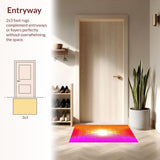 Ultra Soft Area Rug, Non Slip, Stain Resistant, Washable Area Rugs for Living Room, Bedroom, Vibrant Multicolor Abstract Expression(Orange)