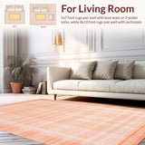 Ultra Soft Area Rug, Non Slip, Stain Resistant, Washable Area Rugs for Living Room, Bedroom, Vibrant Artistic Ogee Patterned Rug(Orange)