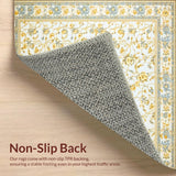 Ultra Soft Area Rug, Non Slip, Stain Resistant, Washable Area Rugs for Living Room, Bedroom, Blue Beige Area(Beige)