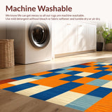 Ultra Soft Area Rug, Non Slip, Stain Resistant, Washable Area Rugs for Living Room, Bedroom, Dynamic Earth Tone Medallion Theme(Orange)
