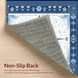 Ultra Soft Area Rug, Non Slip, Stain Resistant, Washable Area Rugs for Living Room, Bedroom, Lively Ocean Wave Decorative Style(Blue)