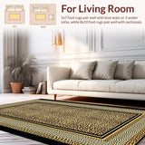 Ultra Soft Area Rug, Non Slip, Stain Resistant, Washable Area Rugs for Living Room, Bedroom, Neutral Toned Leopard Pattern(Beige)