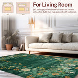 Ultra Soft Area Rug, Non Slip, Stain Resistant, Washable Area Rugs for Living Room, Bedroom, Trendy Geometric Green Aesthetic(Green)