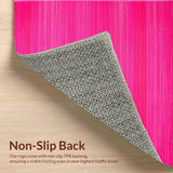 Ultra Soft Area Rug, Non Slip, Stain Resistant, Washable Area Rugs for Living Room, Bedroom, Lively Funky Twisted Stripes(Pink)