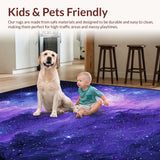 Ultra Soft Area Rug, Non Slip, Stain Resistant, Washable Area Rugs for Living Room, Bedroom, Dreamy Ethereal Space Theme(Purple)