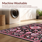 Ultra Soft Area Rug, Non Slip, Stain Resistant, Washable Area Rugs for Living Room, Bedroom, Luxurious Soft Petal Pattern(Red)