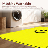 Ultra Soft Area Rug, Non Slip, Stain Resistant, Washable Area Rugs for Living Room, Bedroom, Charming Animated Face Concept(Yellow)