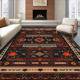 Ultra Soft Area Rug, Non Slip, Stain Resistant, Washable Area Rugs for Living Room, Bedroom, Geometric Black and White Elegance(Black)