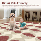 Ultra Soft Area Rug, Non Slip, Stain Resistant, Washable Area Rugs for Living Room, Bedroom, Desert Dusk Area Beige & Burgundy Echoing Arches(Beige)