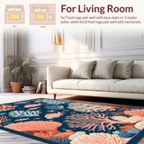 Ultra Soft Area Rug, Non Slip, Stain Resistant, Washable Area Rugs for Living Room, Bedroom, Rustic Navy Diamond Arrangement(Blue)