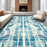 Ultra Soft Area Rug, Non Slip, Stain Resistant, Washable Area Rugs for Living Room, Bedroom, Modern Beach Area Rug with Unique Seahorse and Ocean Wave Motif(Blue)