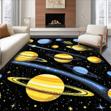 Ultra Soft Area Rug, Non Slip, Stain Resistant, Washable Area Rugs for Living Room, Bedroom, Enchanting Universe Inspired Design(Yellow)