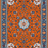 Ultra Soft Area Rug, Non Slip, Stain Resistant, Washable Area Rugs for Living Room, Bedroom, Charming Rustic Botanical Print(Orange)