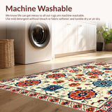 Ultra Soft Area Rug, Non Slip, Stain Resistant, Washable Area Rugs for Living Room, Bedroom, Neutral Cream Floral Nursery Stain-Resistant Carpet(Beige)