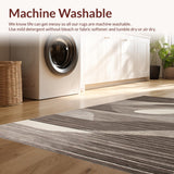 Ultra Soft Area Rug, Non Slip, Stain Resistant, Washable Area Rugs for Living Room, Bedroom, Contemporary Abstract Swirl Aesthetic(Gray)