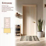 Ultra Soft Area Rug, Non Slip, Stain Resistant, Washable Area Rugs for Living Room, Bedroom, Sleek Neutral Hued Stripe Arrangement(Gray)