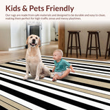 Minimalist Linear Stripe with Contrasting Black and Beige Bands(Beige)