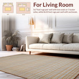 Ultra Soft Area Rug, Non Slip, Stain Resistant, Washable Area Rugs for Living Room, Bedroom, Sophisticated Shabby Chic Trellis(Beige)