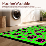 Ultra Soft Area Rug, Non Slip, Stain Resistant, Washable Area Rugs for Living Room, Bedroom, Whimsical Puppy Bone Patterned Accent(Green)