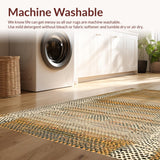 Ultra Soft Area Rug, Non Slip, Stain Resistant, Washable Area Rugs for Living Room, Bedroom, Luxe Whimsical Cow Design Element(Orange)