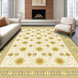 Ultra Soft Area Rug, Non Slip, Stain Resistant, Washable Area Rugs for Living Room, Bedroom, Fringe Beige Modern Inspired Design(White)