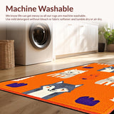 Ultra Soft Area Rug, Non Slip, Stain Resistant, Washable Area Rugs for Living Room, Bedroom, Cheerful Nature Inspired Decor(Orange)