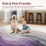 Ultra Soft Area Rug, Non Slip, Stain Resistant, Washable Area Rugs for Living Room, Bedroom, Cosmic Swirl Area Nebula Inspired Home Decor Accent(Purple)