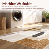 Contemporary Geometric Design Area with Abstract(Beige)