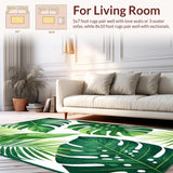 Ultra Soft Area Rug, Non Slip, Stain Resistant, Washable Area Rugs for Living Room, Bedroom, Vibrant Green Botanical Fusion(Green)