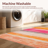 Ultra Soft Area Rug, Non Slip, Stain Resistant, Washable Area Rugs for Living Room, Bedroom, Enchanting Multicolored Sunshine Design(Orange)