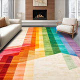 Ultra Soft Area Rug, Non Slip, Stain Resistant, Washable Area Rugs for Living Room, Bedroom, Contemporary Earthy Geometric Fusion(Red)