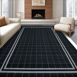 Contemporary Black and White Trellis(Black)