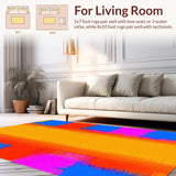Ultra Soft Area Rug, Non Slip, Stain Resistant, Washable Area Rugs for Living Room, Bedroom, Elegant Soft Gradient Fusion(Orange)
