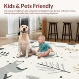 Ultra Soft Area Rug, Non Slip, Stain Resistant, Washable Area Rugs for Living Room, Bedroom, Charming Woodland Animal Aesthetic(Beige)