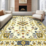 Ultra Soft Area Rug, Non Slip, Stain Resistant, Washable Area Rugs for Living Room, Bedroom, Elegant Floral Medallion Area Featuring Cream and Gold Accents(Beige)