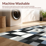 Ultra Soft Area Rug, Non Slip, Stain Resistant, Washable Area Rugs for Living Room, Bedroom, Sophisticated Geometric Green Palette(Gray)